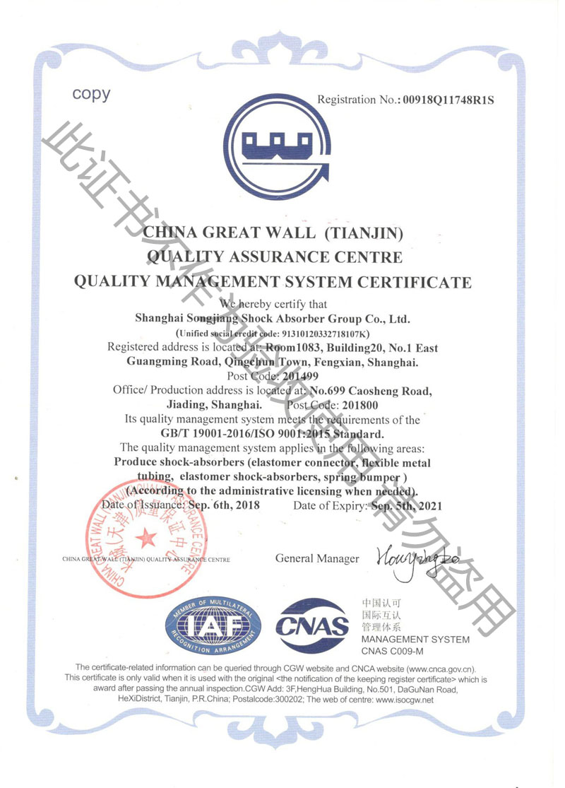 ISO9001-2015证书英文版