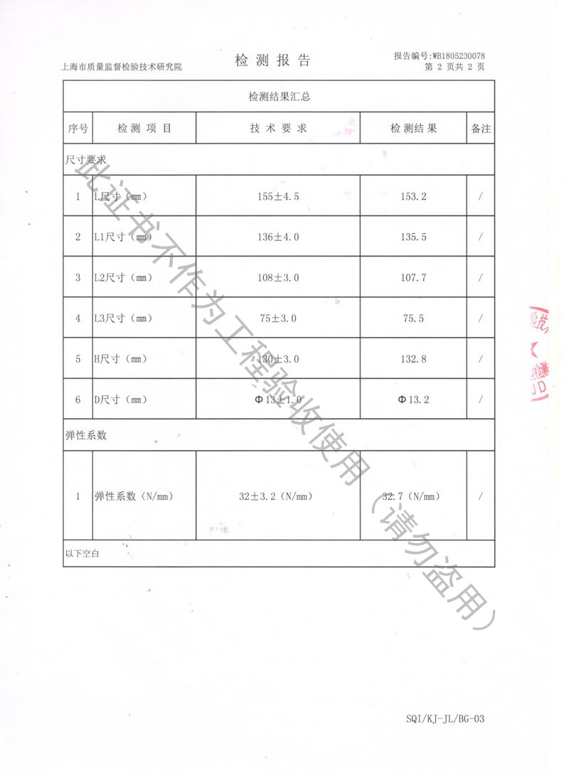 JB型弹簧减震器检测报告